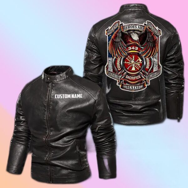 Personalized Leather Jacket Rider With A Firefighter Spirit