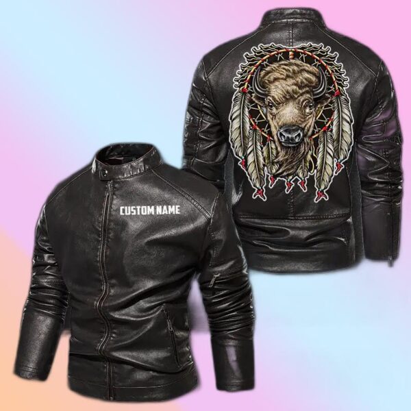 Personalized Leather Jacket The Native Bull