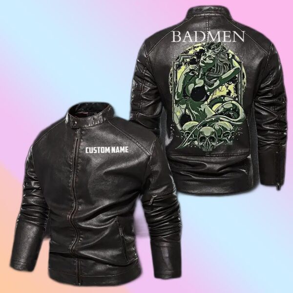 Personalized Leather Jacket Bad Man Meets Booty