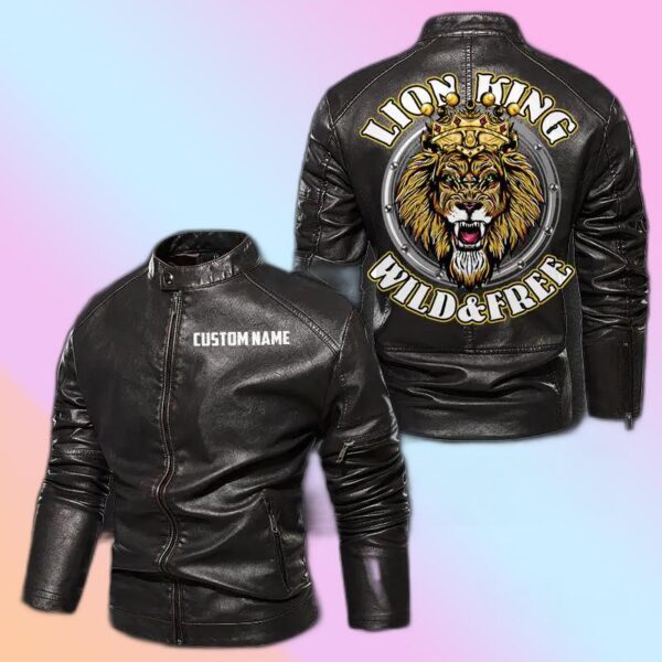 Personalized Leather Jacket The Lion King Wild and Free