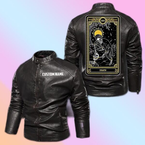Personalized Leather Jacket The Death Tarot Card