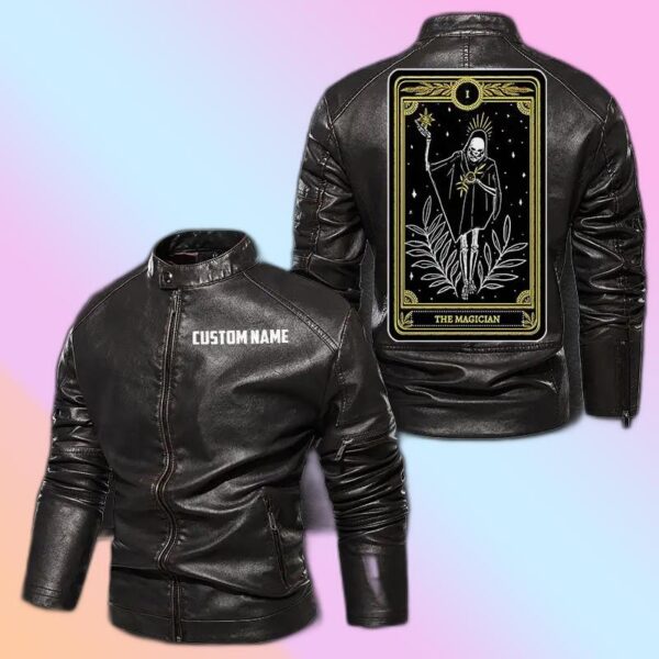 Personalized Leather Jacket The Magician Tarot Card