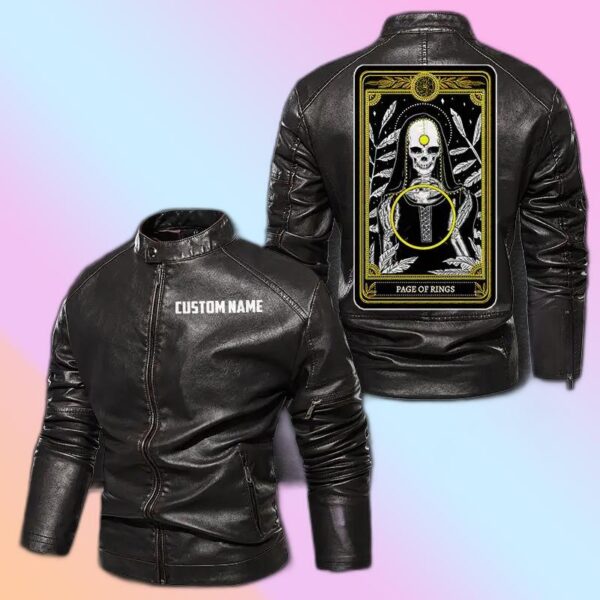 Personalized Leather Jacket The Page Of Ring Tarot Card