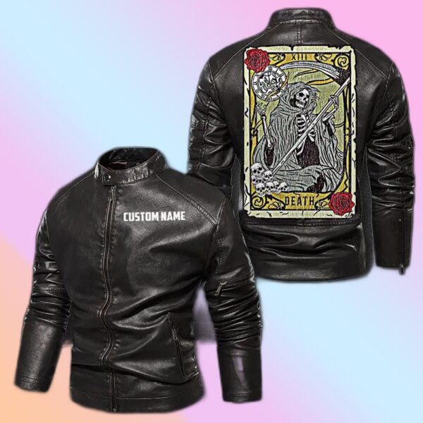 Personalized Leather Jacket The Death Tarot Card