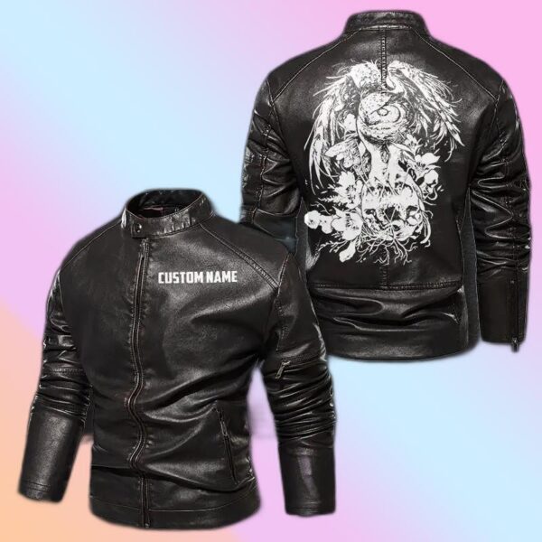Personalized Leather Jacket Wild Owl Motorcycle Club