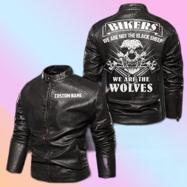 Personalized Leather Jacket We Are Not Black Sheeps We Are The Wolves