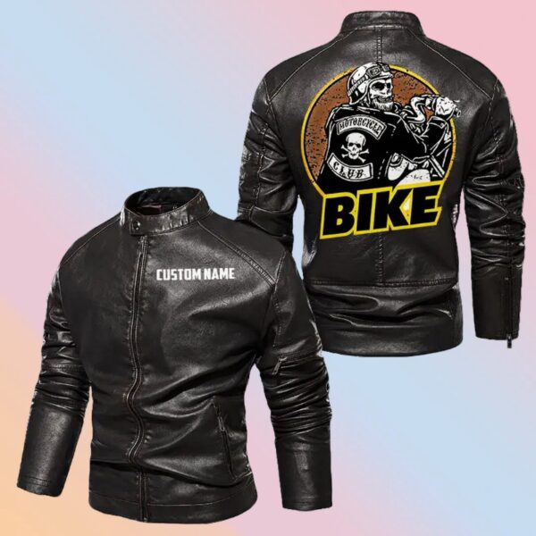 Personalized Leather Jacket Motocycle Club Skull