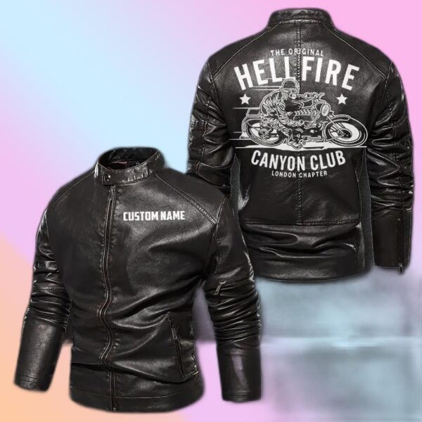 Personalized Leather Jacket The Original Hell Fire Motorcycle Club
