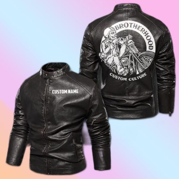 Personalized Leather Jacket Brotherhood Custom Culture Motorcycle Club