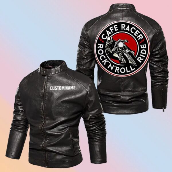 Personalized Leather Jacket Cafe Racer Rock n roll Rider Club