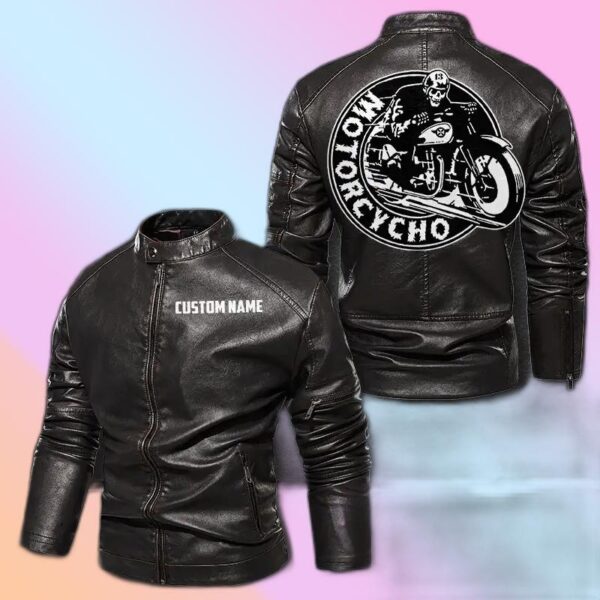 Personalized Leather Jacket Motorcycho Skull