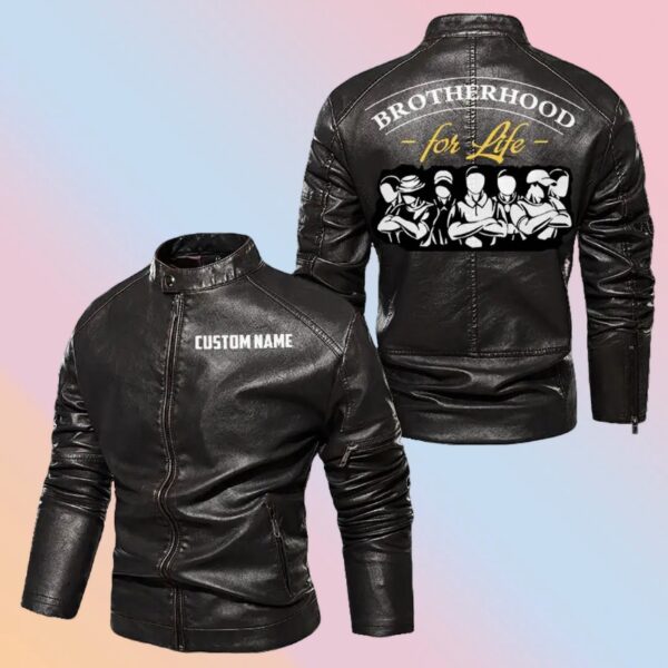 Personalized Leather Jacket Brotherhood For Life