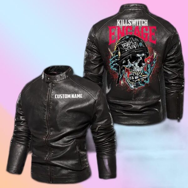 Personalized Leather Jacket Killswitch Engage Skull