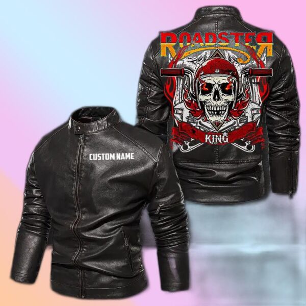 Personalized Leather Jacket King Of Roadster