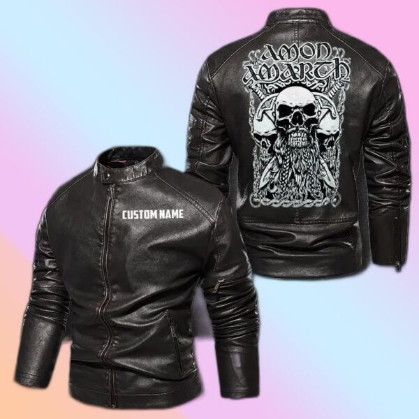 Personalized Leather Jacket Amon Amarth Band