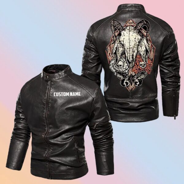 Personalized Leather Jacket Demon Skull