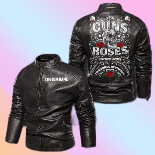Personalized Leather Jacket Guns N Rose Skull