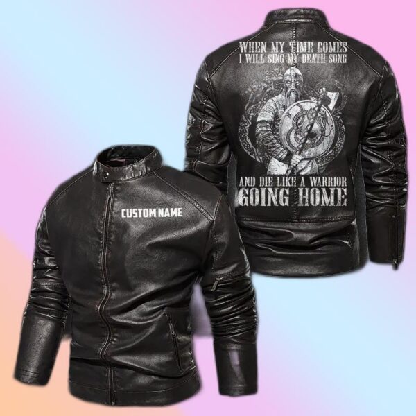 Personalized Leather Jacket Warrior's Death Song