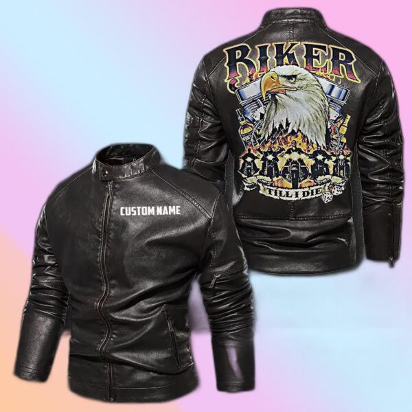 Personalized Leather Jacket Freedom Biker Till I Die