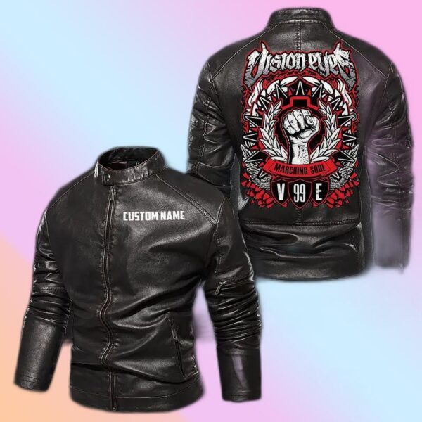 Personalized Leather Jacket Marching Soul By Vision Eyes