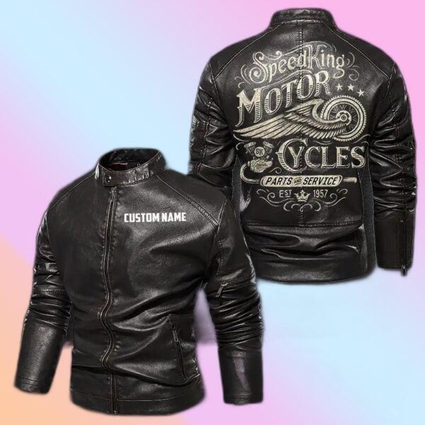 Personalized Leather Jacket Speed King Motocycle Club Leater Jacket