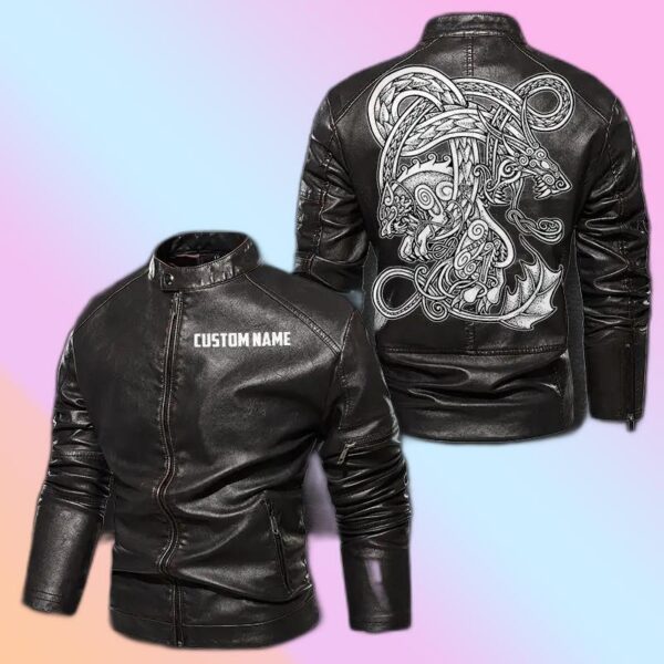 Personalized Leather Jacket Mythology Norse Monster