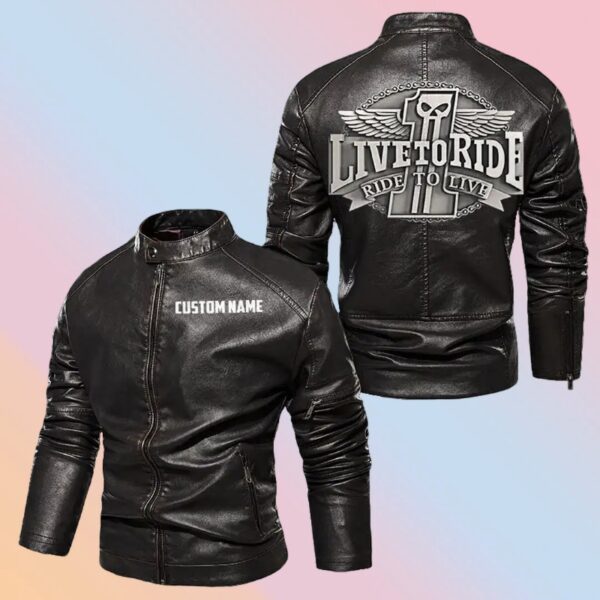 Personalized Leather Jacket Live To Ride Ride To Live