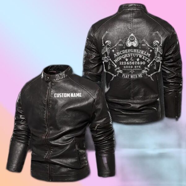 Personalized Leather Jacket The Ouija Board Skull