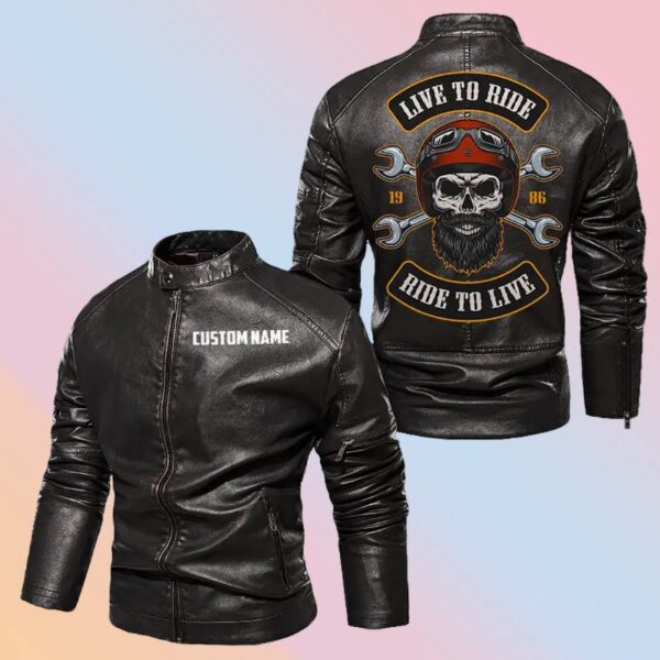 Personalized Leather Jacket Live To Ride Ride To Live