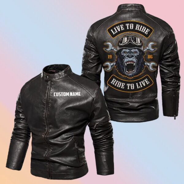 Personalized Leather Jacket Live To Ride Ride To Live