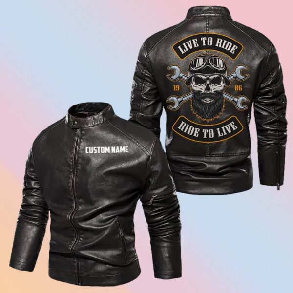 Personalized Leather Jacket Live To Ride Ride To Live