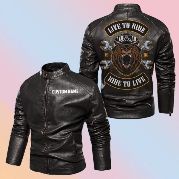 Personalized Leather Jacket Live To Ride Ride To Live