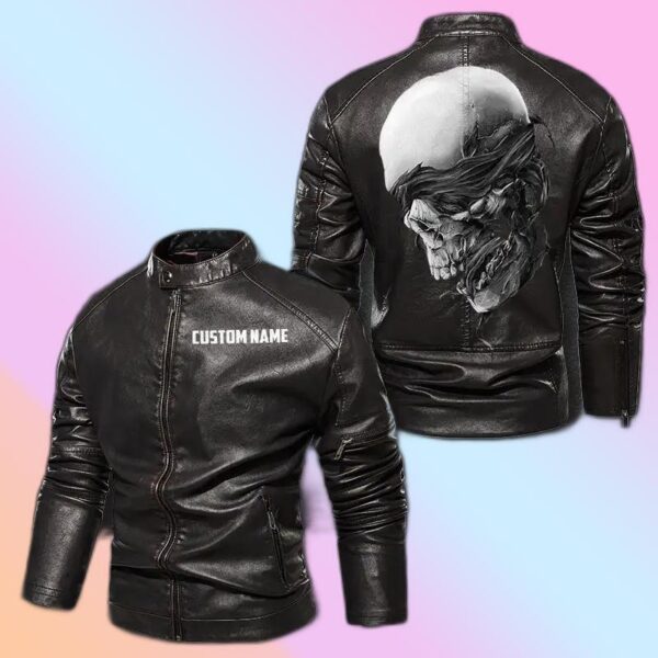 Personalized Leather Jacket I Am Blind Not Deaf Skull Motorcycle
